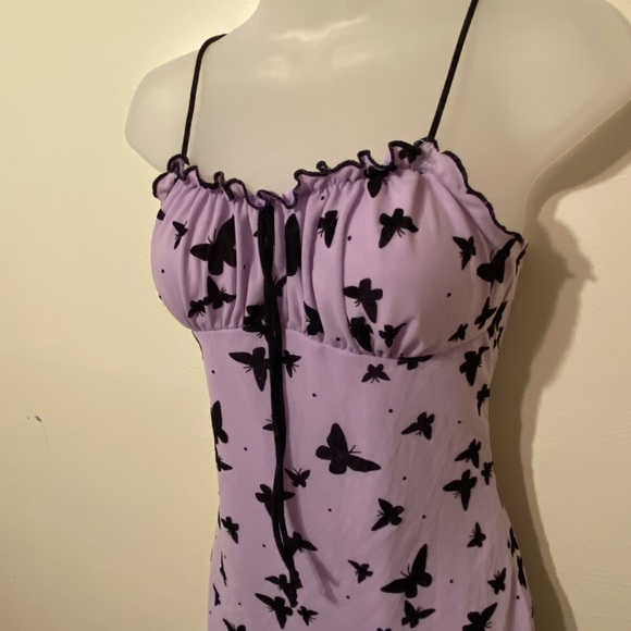 Purple Butterfly Bodycon Dress - Size L - Picture 3 of 7